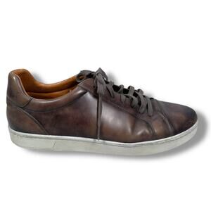 Magnanni For Neiman Marcus Sneakers Men 12 M Brown Leather Low Top Lace Up Shoes